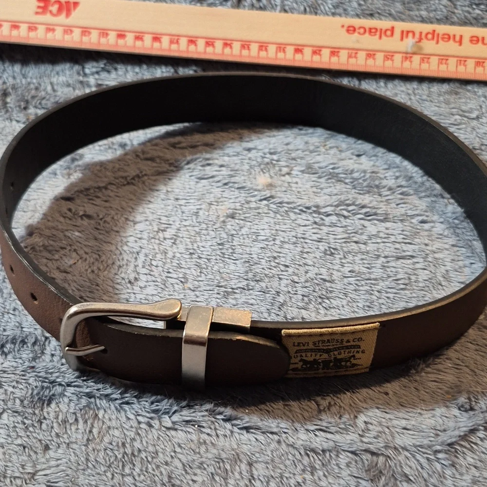Boys Levi's Vintage Tan Leather Belt with Silver Buckle